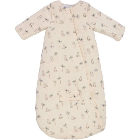 Douillette nomade - CANDIDE - 90 cm - 9/24 mois - Manches amovibles - Blanc imprimé lange tigre