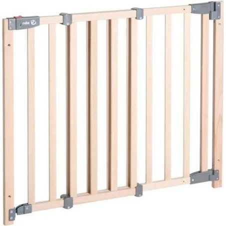 Barriere de sécurité bébé - ROBA - Pour porte et escalier - De 62 a 105 cm - Bois naturel