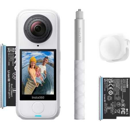 Caméra sport - INSTA360 - X4 Air Starter Bundle - Vidéo 8K - Ultra-légere 165 g - FlowState - Pare vent intégré - Blanc