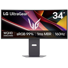 Ecran PC Gamer Incurvé - LG - 34'' - QHD - 160Hz - Dalle VA - 5ms - Ajustable en hauteur - 34G600A-B