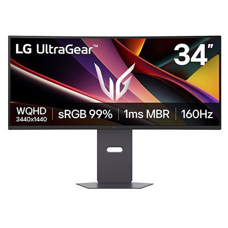 Ecran PC Gamer Incurvé - LG - 34'' - QHD - 160Hz - Dalle VA - 5ms - Ajustable en hauteur - 34G600A-B