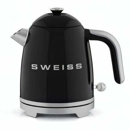 Bouilloire vintage - SWEISS - KTS9 - 1000 W - 1 L - Socle 360° - Noir