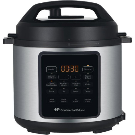 Multicuiseur Autocuiseur sous pression - CONTINENTAL EDISON - CEMCSP10006L - 6 L - 1000 W - Noir et inox