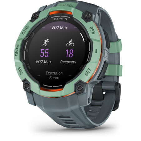 Montre connectée - GARMIN - Instinct 3 - 1,3 - 50 mm - Amoled - Vert/bleu-violet