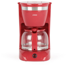 Cafetiere électrique - LIVOO - DOD163RC - 800 W - 1,25 L - 12 tasses - Rouge