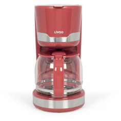 Cafetiere électrique - LIVOO - DOD201RC - 1000 W - 1,5 L - 12 a 14 tasses - Rouge chili
