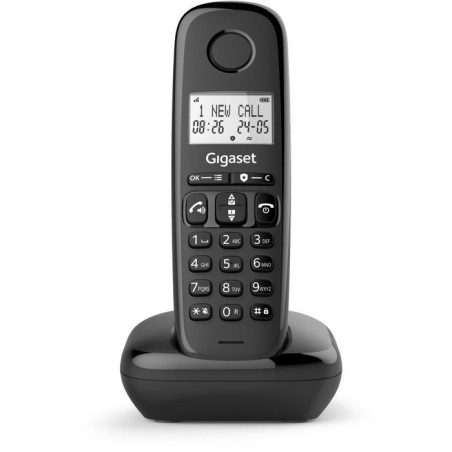 Gigaset BASIC 100 Noir — Téléphone sans fil mono, écran 1,5, mains-libres et bloqueur d'appels