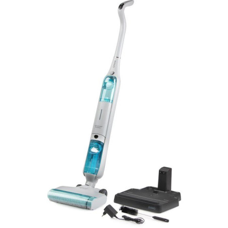 Aspirateur balai laveur - DOMO DO253SW - 10 000 Pa - 35 min - 75 m² - 450 ml - Blanc / Bleu