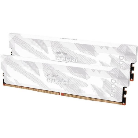 Kit mémoire gamer - CRUCIAL Pro OC - CP2K16G64C32U5W - 32&nbsp;Go (2x&nbsp;16&nbsp;Go) DDR5-6400 UDIMM - CL32 avec dissipateur thermique -