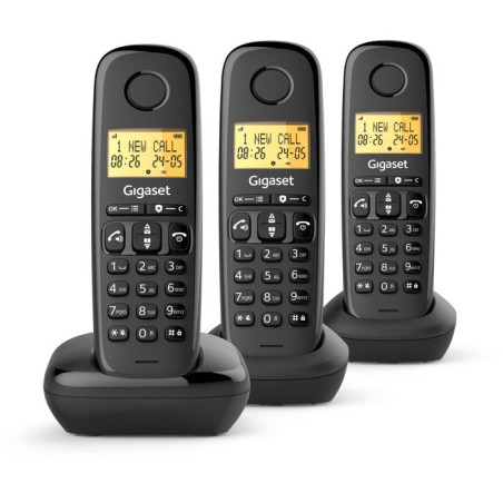 Téléphone fixe - GIGASET - Basic 100 Trio - Mode mains libres - Ecran rétroéclairé - Répertoire 50 contacts - Blocage - No