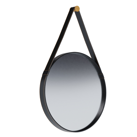 Miroir rond aqua mais avec cadre synthétique et poignée IMCAL 06317 - 60 cm - Noir