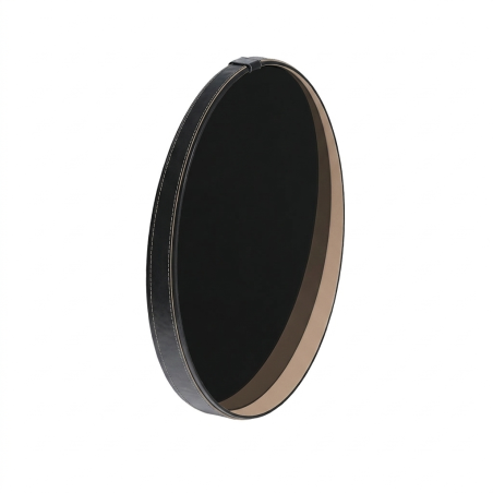 Miroir rond aqua avec cadre synthétique et fixation murale IMCAL - 60 cm - Noir