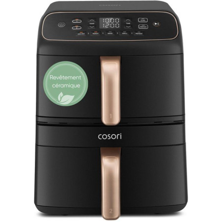 Friteuse sans huile COSORI - Turbo Tower™ Compact - Capacité 8,6 L - 2 cuves - 5 programmes - 2630W - Noir