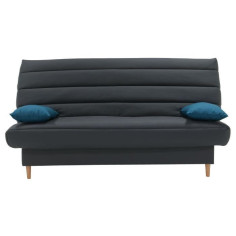 Banquette clic clac 3 places - Tissu anthracite - Style scandinave - L 190 x P92 cm - LIV Banquette clic clac 3 places - Tissu anthracite - Style scandinave - L 190 x P92 cm - LIV