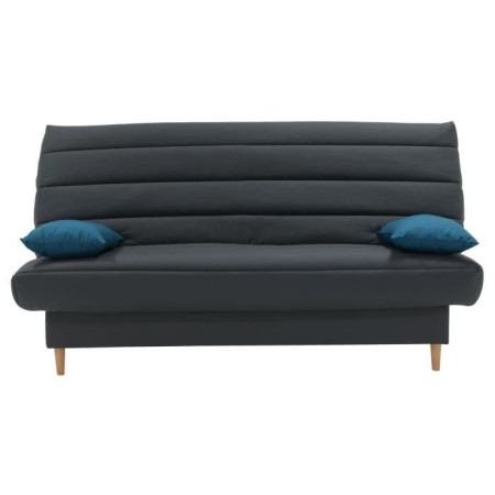 Banquette clic clac 3 places - Tissu anthracite - Style scandinave - L 190 x P92 cm - LIV