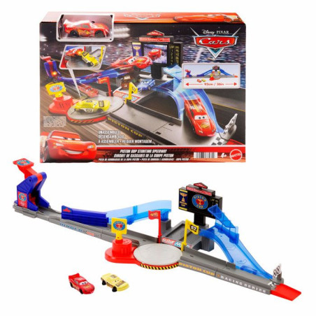 Coffret de circuit miniature - DISNEY PIXAR CARS - JHL42 - Piste Crash et Cascades - Scene iconique du film - 2 véhicules inclus