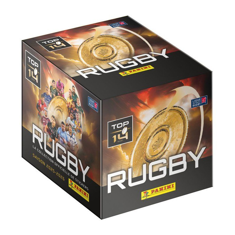 Álbum De Cromos Panini Rugby Top 14 2023-2024 - Caja Con 50 Sobres (250 Pegatinas), Colección Oficial