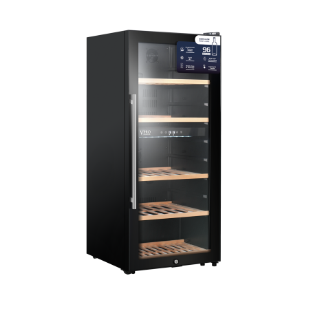 Cave à Vin 96 Bouteilles (204l) - Dual Zone - Etagères En Bois -Noir