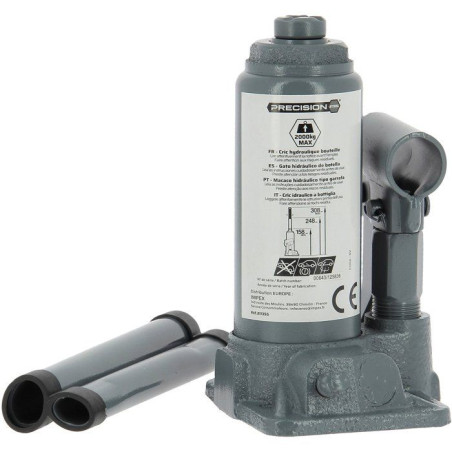 Cric hydraulique bouteille 2T - PRECISION STEEL