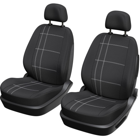 Lot de 2 housses auto avant - XLCOVER - Compatible Airbags - Noir - Housses pour sieges et appuis-tete