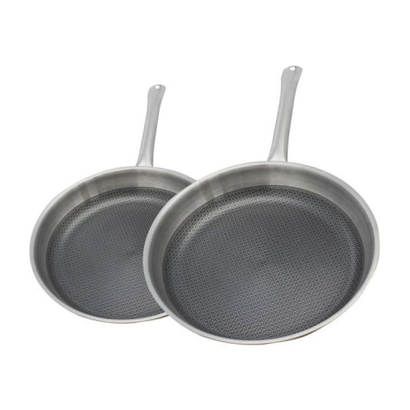 Set de 2 poeles a induction - ELO - Relief Solutions - Inox 18/10 ELODUR Select antiadhésives – Ø&nbsp;24&nbsp;et 28&nbsp;cm