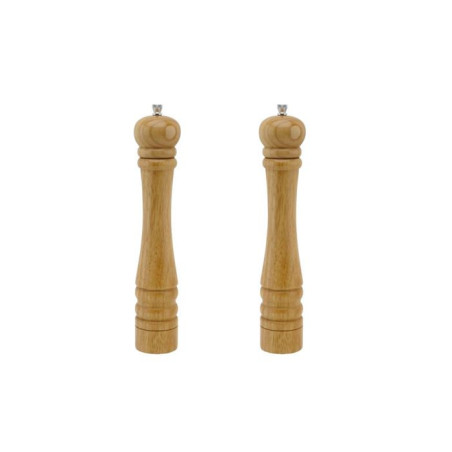 Ensemble de 2 Moulins a poivre manuel - FACKELMANN PROFESIONAL - Couleur bois - 32 cm