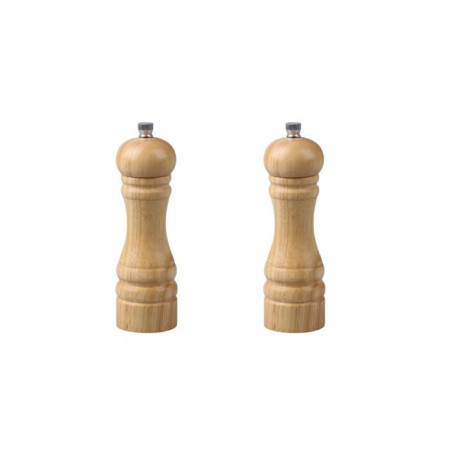 Ensemble de 2 Moulins a poivre manuel - FACKELMANN - FM Professional Divers - Couleur bois - 18 cm