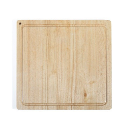 Planche a découper - LIVOO - MES141 - Bois d'hévéa - Taille XXL - 46 x 46 cm - Rigole intégrée