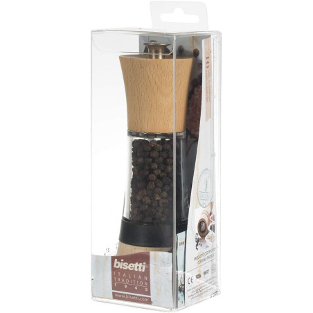 Moulin a poivre - BISETTI - PISA - 18 cm - Bois / Acryl