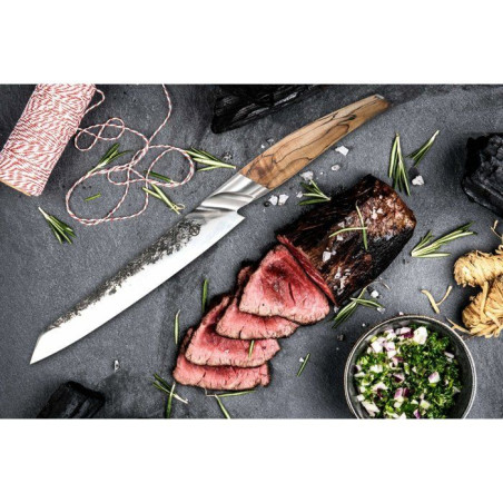 Couteau a viande - FORGED - KATAI - Acier VG10 - Manche en bois de racine - L 20,5 cm