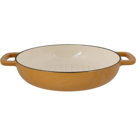 Poele a grill - COSY & TRENDY - FONTESTIC - Fonte émaillée - Ø28 cm - Tous feux dont induction - Ambre