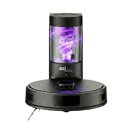Robot aspirateur laveur - EZICLEAN AirFlow MAX - LIDAR connecté avec base de vidage - 15 000 Pa - 2 L - 160 min - Noir