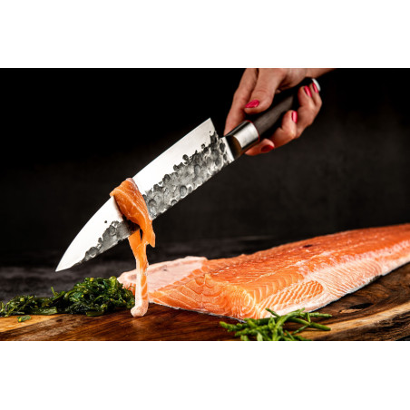 Couteau du chef - FORGED - SEBRA - Acier japonais 440C - Manche en bois Dalbergia - L 20,5 cm