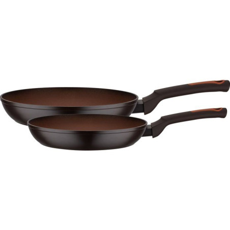 Set de 2 poeles - Induction - GSW - TERRA - Ø 24 et 28 cm - Aluminium forgé 3 mm - Rouge