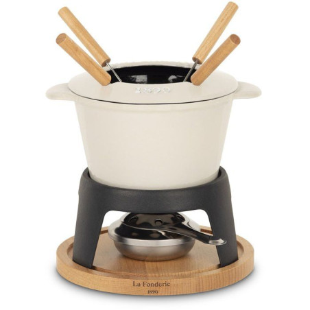Fondue en fonte émaillée - LA FONDERIE 1890 - MONT JOLY - 1,2 L - 4 personnes - Beige