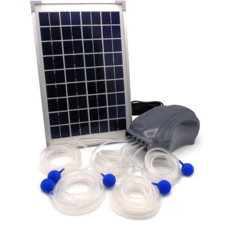 Pompe a air - UBBINK - AirSolar 600 - Débit 600 l/h - 5 diffuseurs - Panneau solaire 12Vr