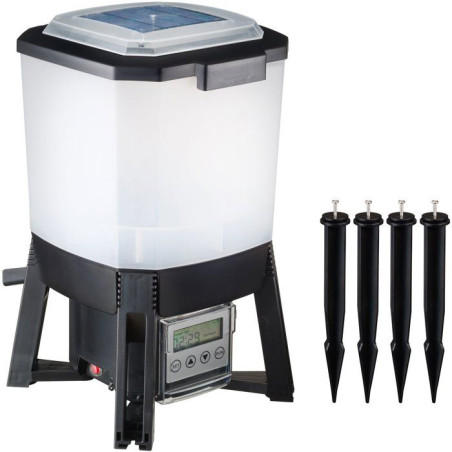 Distributeur automatique de nourriture pour poissons - UBBINK - Solaire - Réservoir 6 L - 1 a 6 nourrissages/jour - Portée 1 a