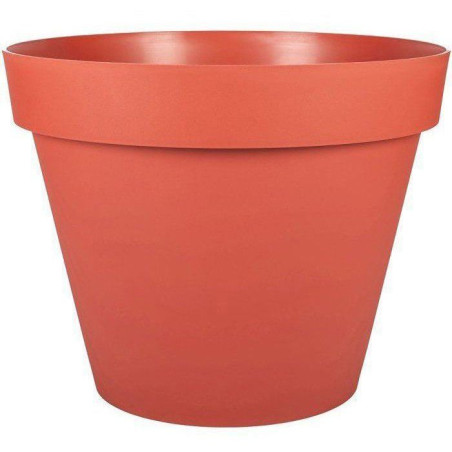Pot de fleur Rond - Ø 30 - EDA - Toscane - 10 L - Intérieur/Extérieur - Ø 30 x H 24 cm - Orange Terre Battue