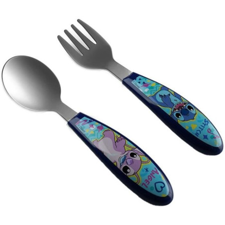 Set de 2 couverts - THERMOBABY - LILO & STITCH - Fourchette + cuillere - Inox