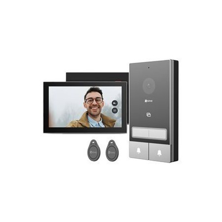 Visiophone - EZVIZ - HP7 - 2 FAMILY KIT - Platine de rue double bouton - 2 écrans intérieurs