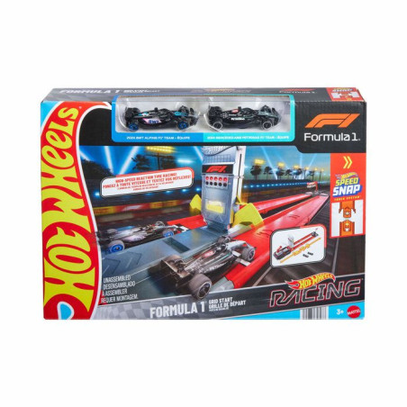 Coffret de circuit miniature - HOT WHEELS - JKM88 - Double Piste F1 - Panneau lumineux - 2 véhicules F1 inclus - Des 4 ans