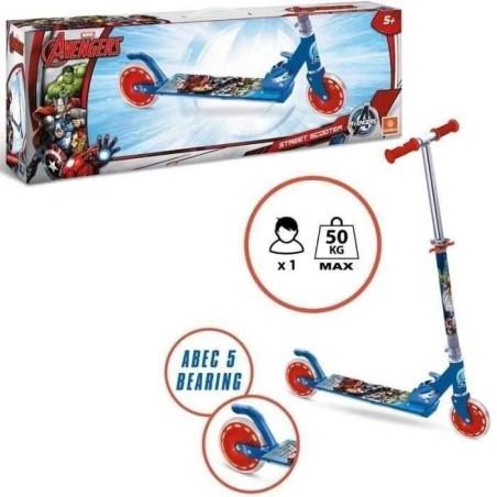 Patinette 2 roues - MARVEL - Avengers - Pliable - Guidon ajustable - Rouge