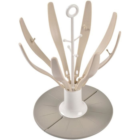 Egoutte-biberons pliable Flower - BEABA - Jusqu'a 8 biberons - Argile