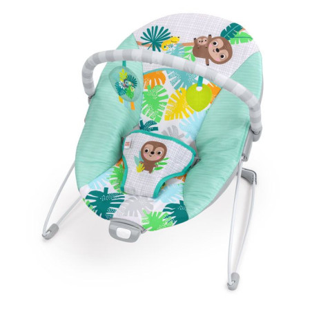 BRIGHT STARTS Transat bébé vibrant Wild Wonders- Arche avec jouets d'éveil amovible, Harnais 3 points