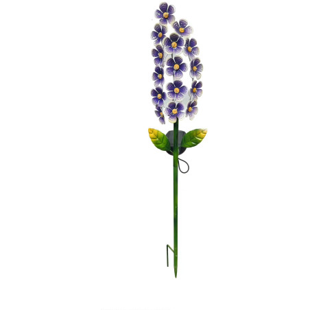 Décoration lumineuse solaire Violette - GALIX - G2622 - Métal - Hauteur 65 cm - 15 Micro LED - Blanc chaud - 3 Lumens