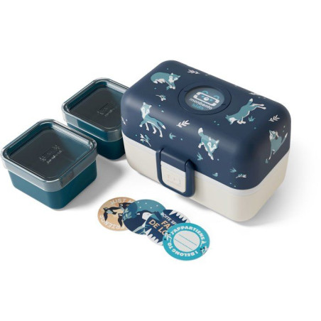 Lunch Box Enfant - MONBENTO - 3 Compartiments - Sans BPA - MB Tresor Wolf