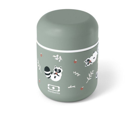 Petite Lunch Box Isotherme - MONBENTO - Boîte repas hermétique - Garde le repas chaud/frais jusqu'a 5h - MB Capsule Raccoon