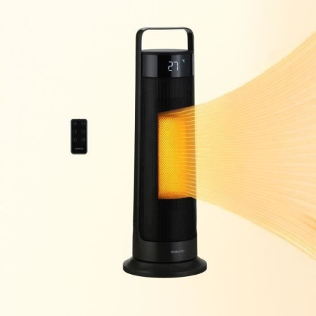 Radiateur soufflant oscillant - Céramique - OCEANIC - 2000 W - Télécommande - Noir