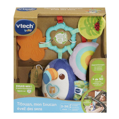VTECH BABY - TITOUAN, MON TOUCAN ÉVEIL DES SENS (BOUTEILLES PLASTIQUE RECYCLÉES) - Multicolore