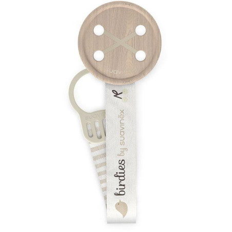 Attache-sucette avec ruban - SUAVINEX - Birdies - Des la naissance - Beige